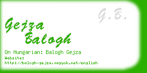 gejza balogh business card